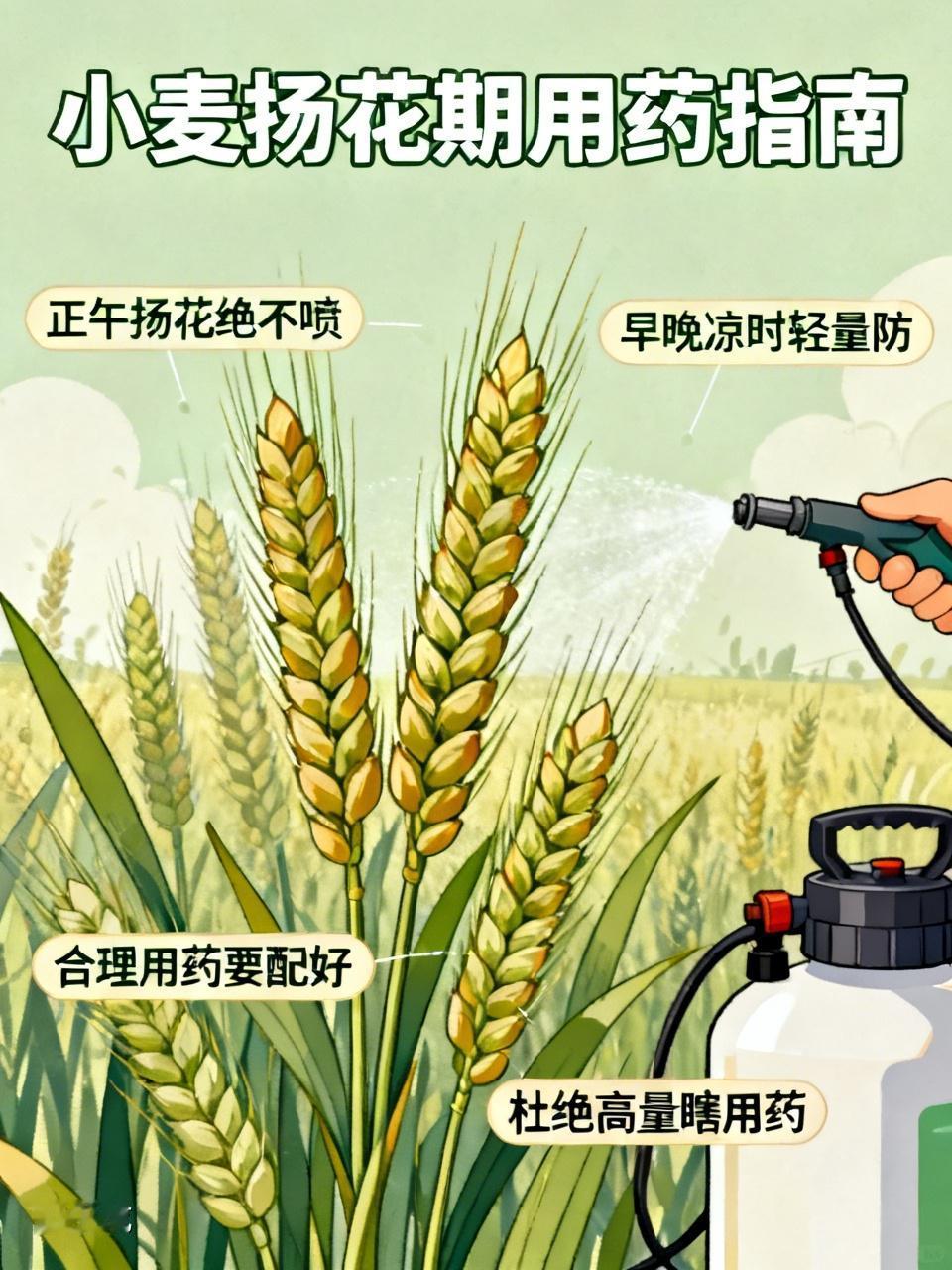 山东泰安这边的小麦目前正处在扬花期，这段时间能不能给小麦打药呢？
假如小麦没有病