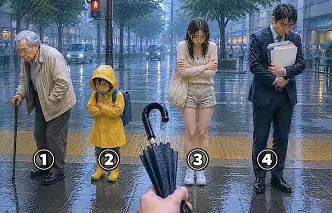 做个测试，只有一把伞，你会给谁？