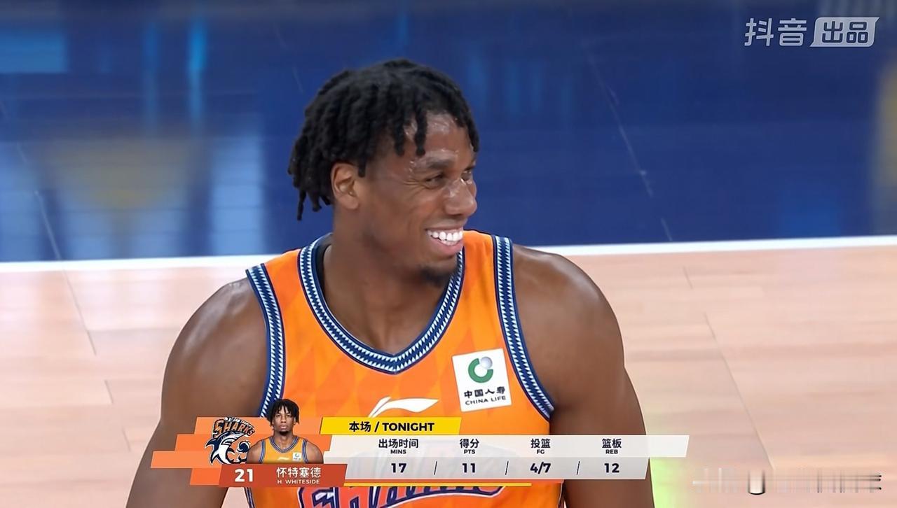 上海久事外援怀特塞德真是名副其实的两双机器！在今天上海久事主场以84：80力克青
