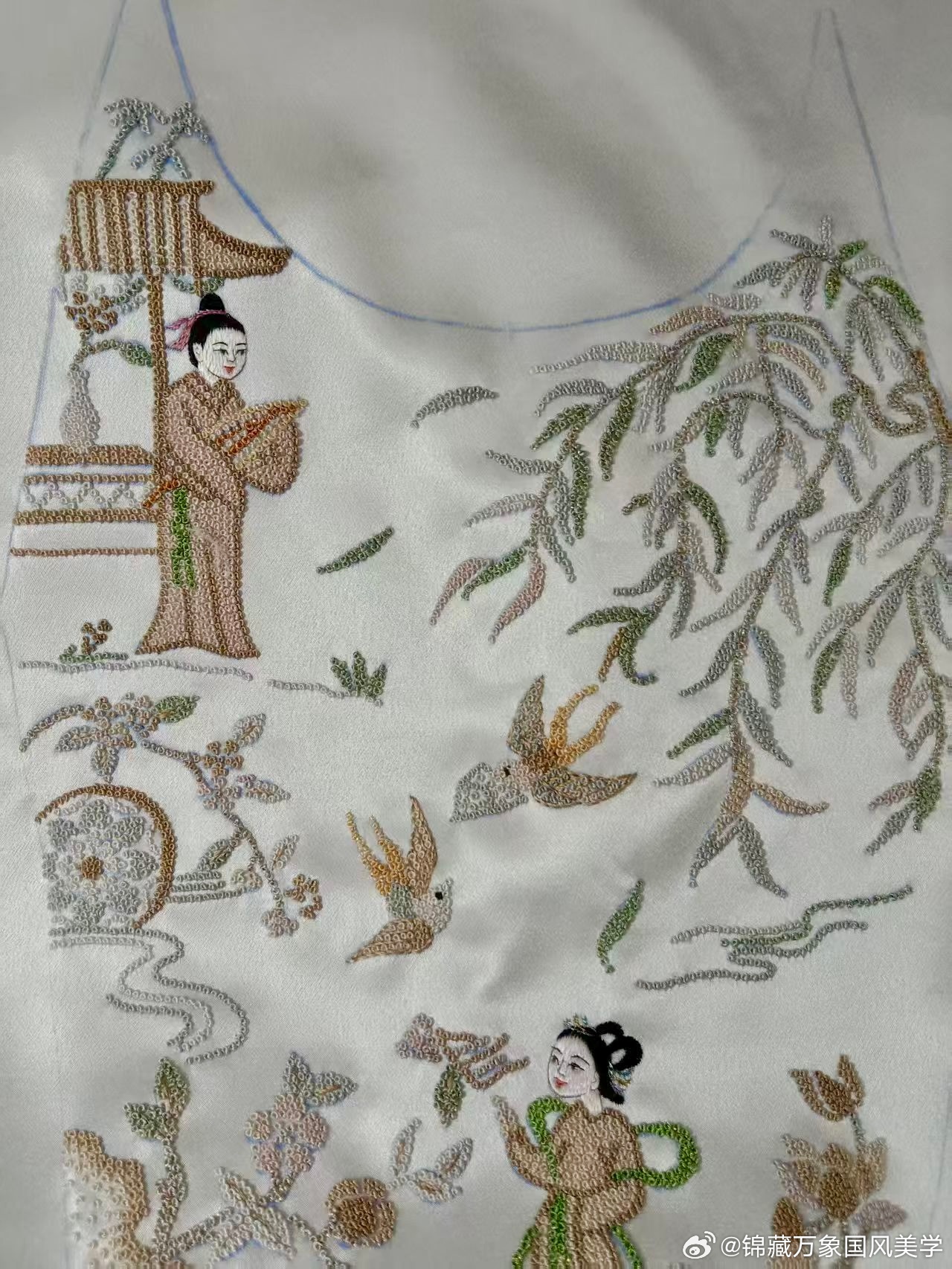 柔情似水、佳期如梦，忍顾鹊桥归路……非遗手工苏绣艺术，满打籽绣，新品人物绣剧透～