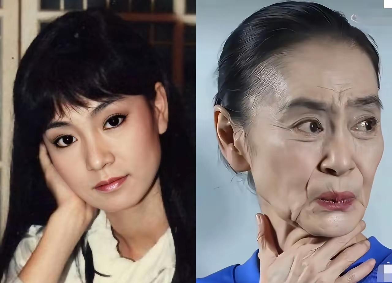 同为1959年出生，她身形过于纤瘦，面部胶原蛋白流失严重，看着格外憔悴显沧桑。这
