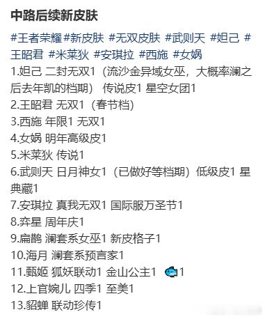 王者荣耀王者荣耀王者荣耀皮肤 仅搬运🍉王者中路新皮肤汇总 