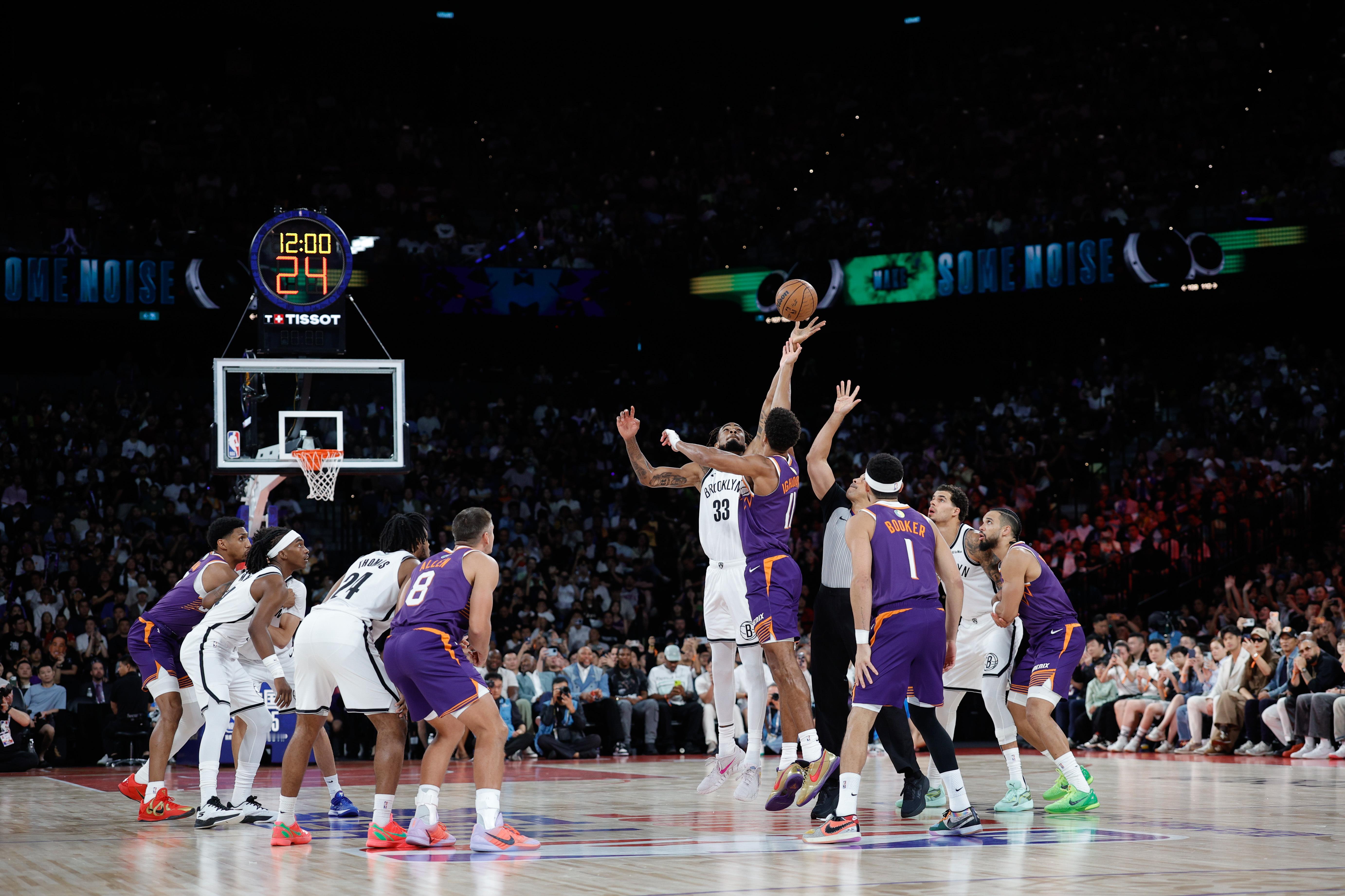 NBA中国赛2025 今晚落下帷幕，太阳与篮网在 威尼斯人综艺馆 再度交锋，首场