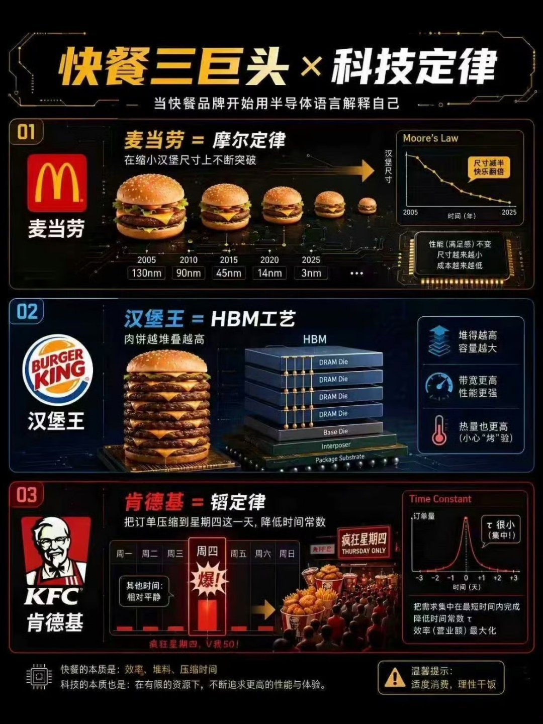 快餐三巨头 摩尔定律HBM韬定律肯德基的广子吧，会玩
