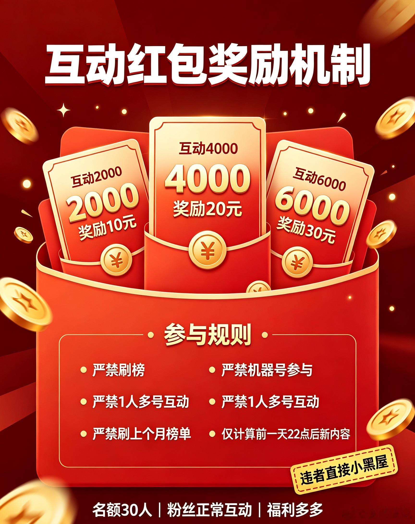 8月红包奖励，月底结算 