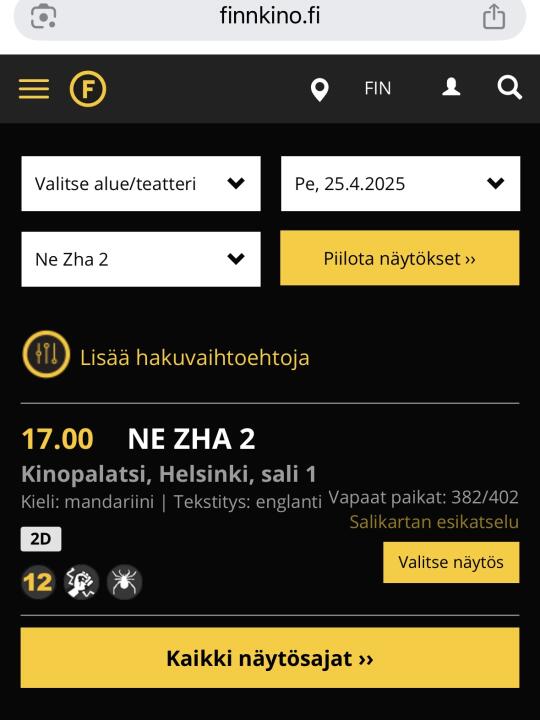 终于等到你，哪吒2芬兰🇫🇮开票啦