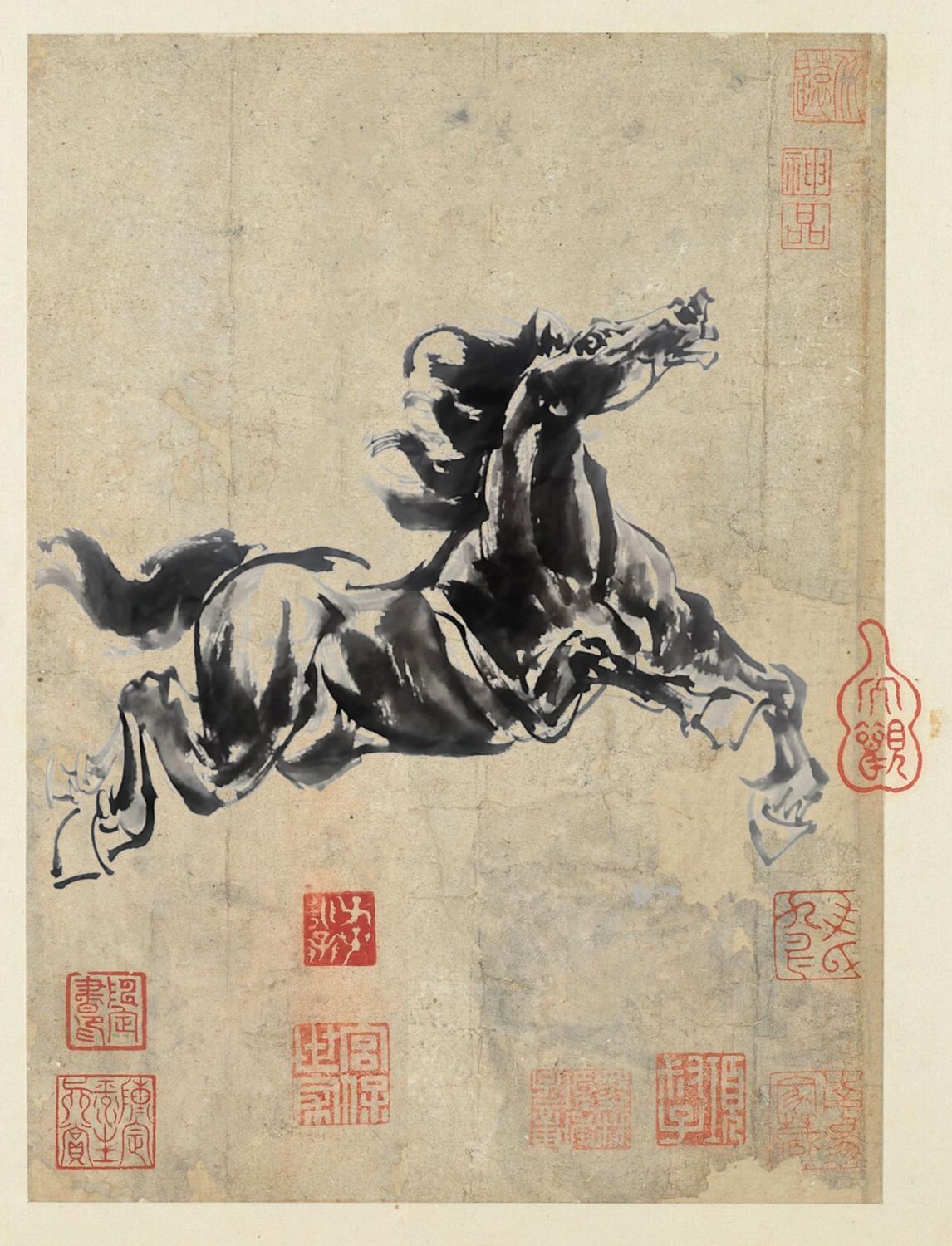 昂首嘶鸣憾长空，下凡祝君大功成。谁说国画不热门