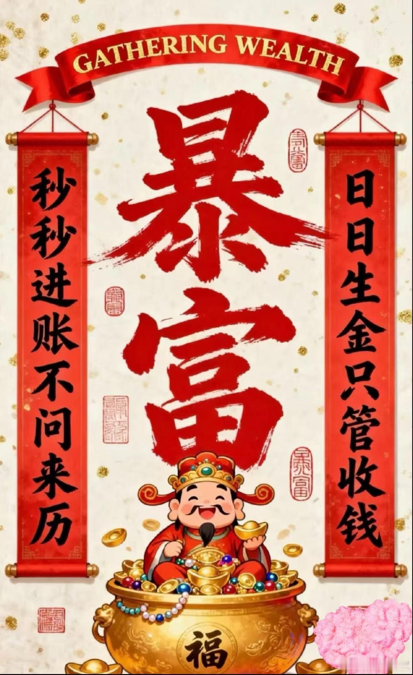 财神到，和气生财以诚待人接财纳福，愿同行伙伴同心协力，交易圆满顺遂。客源慕名而来
