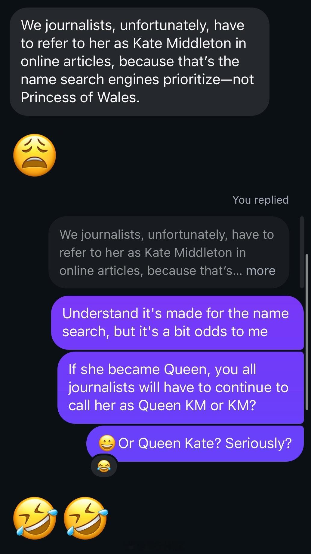 得，和某欧洲记者聊过Kate Middleton这个火兰问题，给我的回答就是搜索