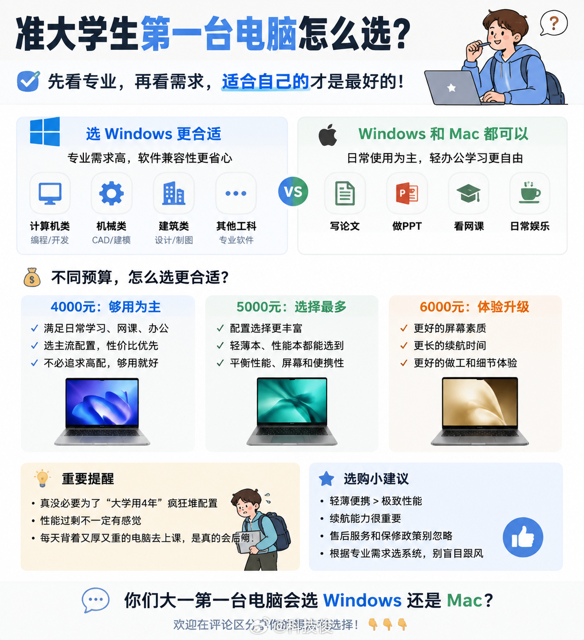 准大学生第一台电脑怎么选开学季数码抄作业准大学生买第一台电脑，我觉得最重要的不是
