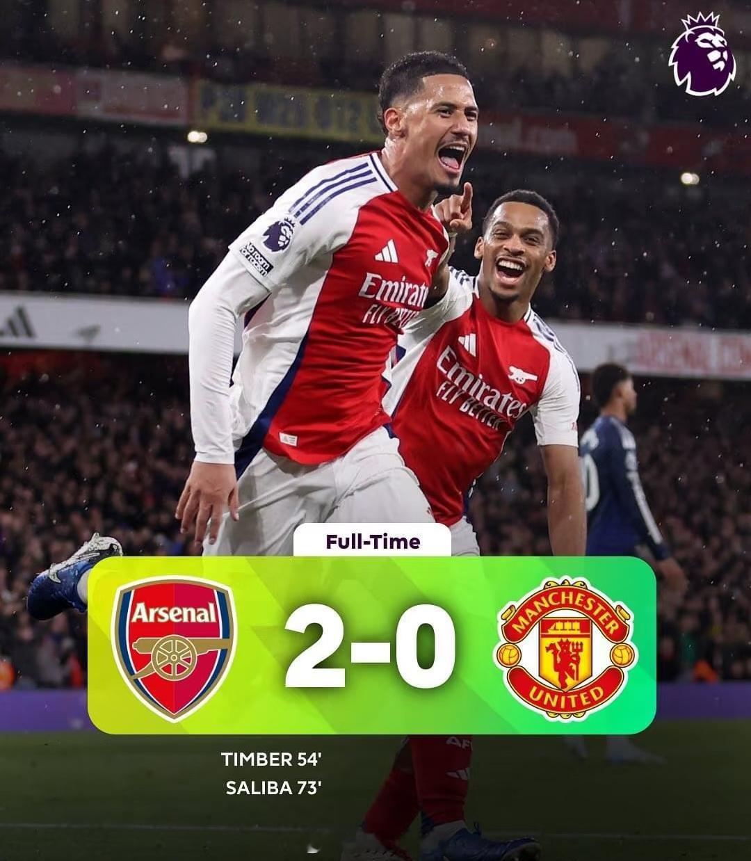 阿森纳vs曼联 阿森纳2-0零封曼联！角球战术越发神了 两个进球都是角球 还有两