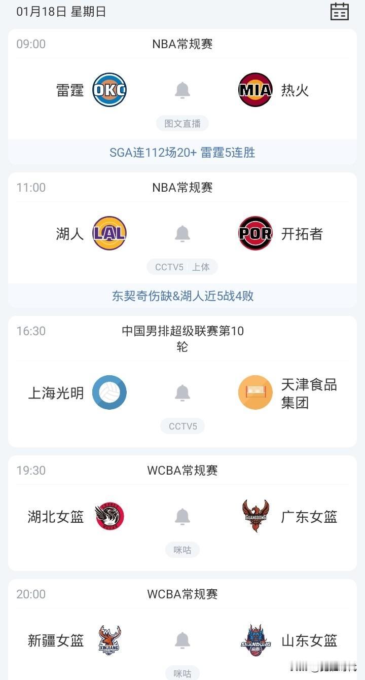 明日山东女篮战新疆女篮 广东女篮战湖北女篮 开拓者战湖人等焦点赛事关注