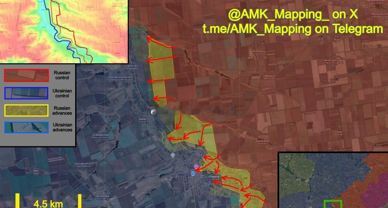 胡利亚伊波尔方向，俄军继续推进攻势，突破了胡利亚伊波尔的主要乌军防线。

经过一