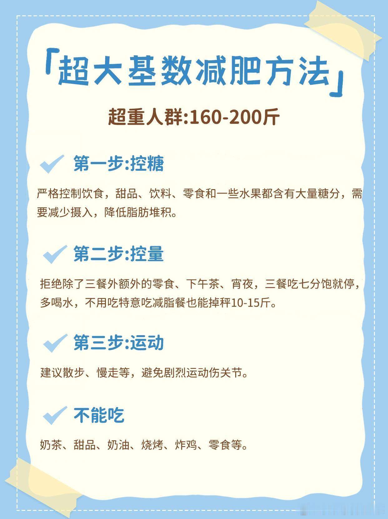 四种不同体重基数减肥方法☀️超小基数减肥方法标准/偏瘦体重:90-110斤✨第一