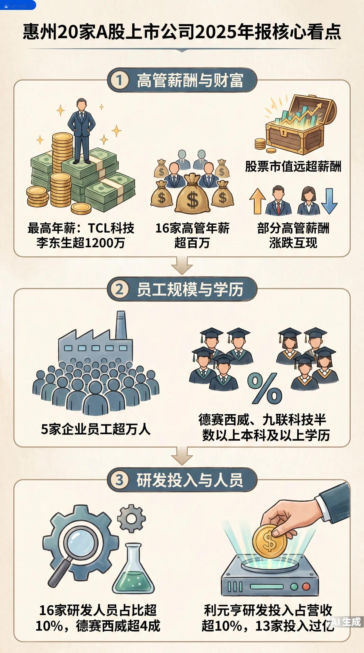 惠州上市公司年报揭秘：有人年薪1200万，有人股票值42亿😭
惠州20家上市公
