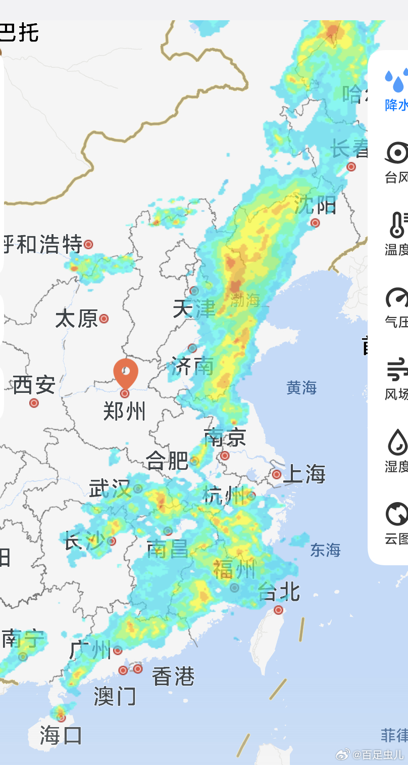 暴雨为啥来得这么猛你们那边下雨了?看地图正好避开我这 
