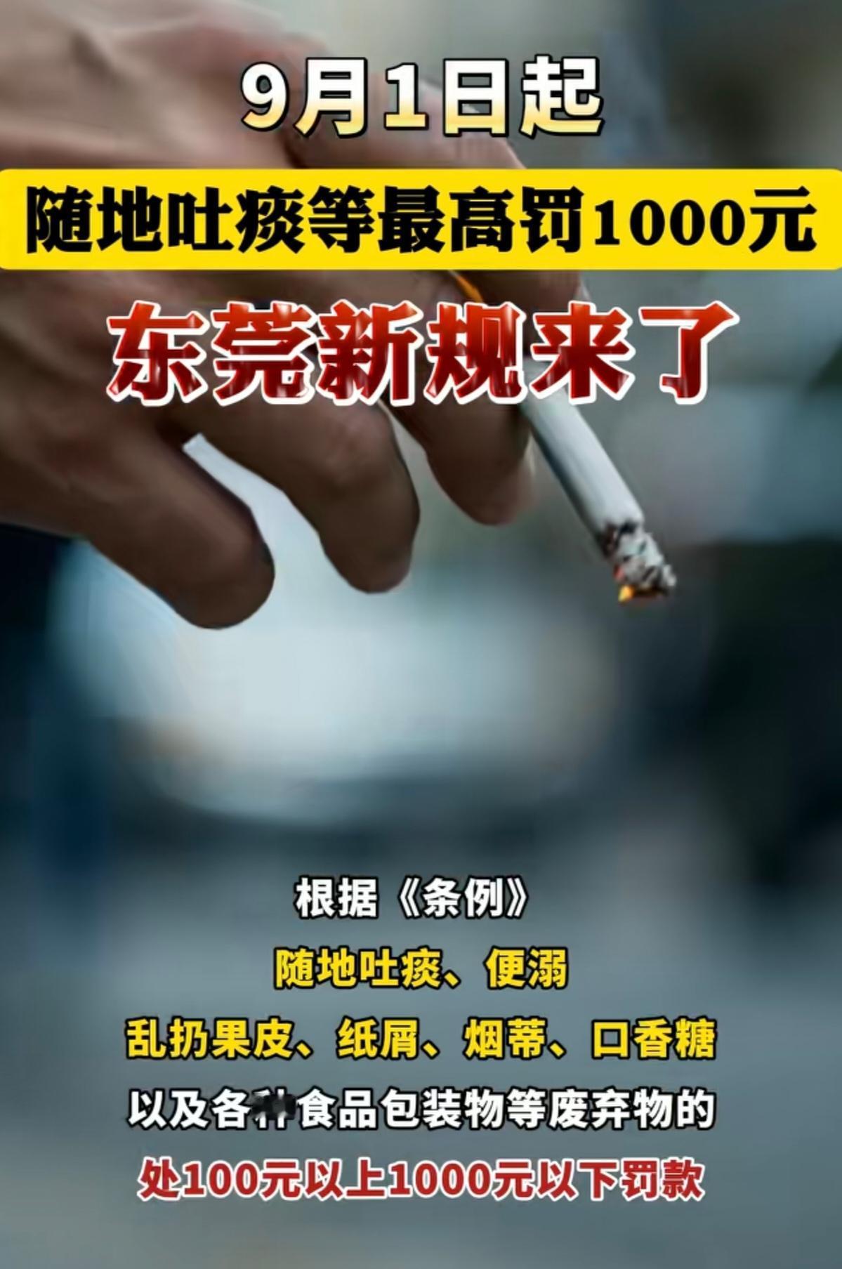 东莞吐口痰最高罚一千，有人叫好有人愁！

东莞出了个新规矩。8月14日下午，市人