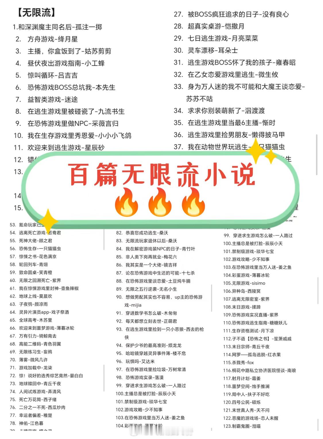 百篇无限流小说，暑假书单快get√起来，总有一款会合你的胃口，姐妹们也一起来分享