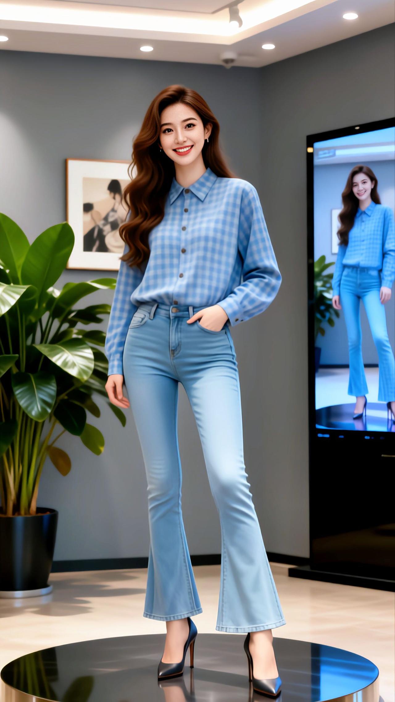 蓝色系穿搭 随性穿搭 轻熟风穿搭 阔腿裤搭配 抖出你的小蛮腰