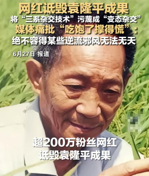 看到有网红诋毁袁隆平水稻育种技术后。

我好奇看了一下他的视频内容。

不查不知