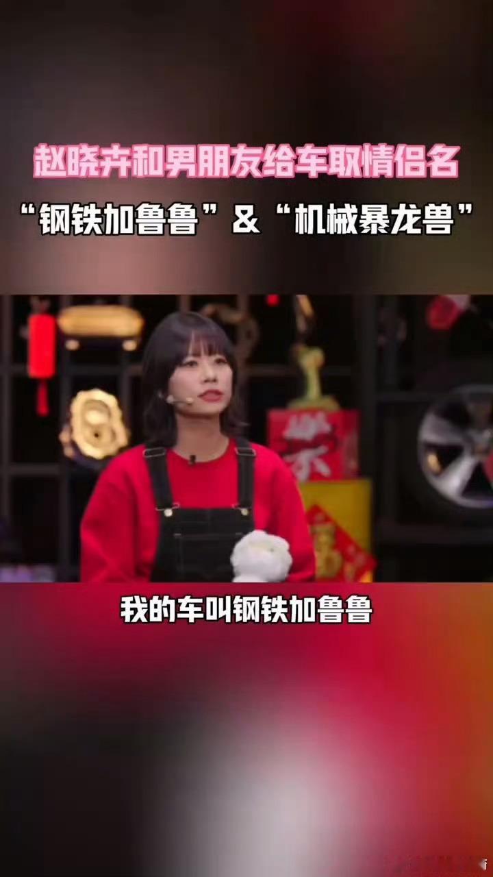 赵晓卉的车叫钢铁加鲁鲁  赵晓卉和男朋友给车取情侣名  赵晓卉这波操作666！用