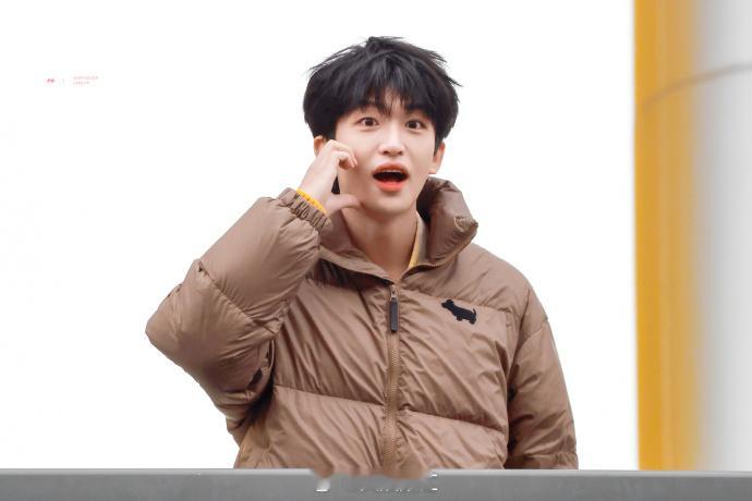 黄子弘凡今天是栗子小狗  黄子弘凡棕色羽绒服look  看黄子弘凡《你好星期六》