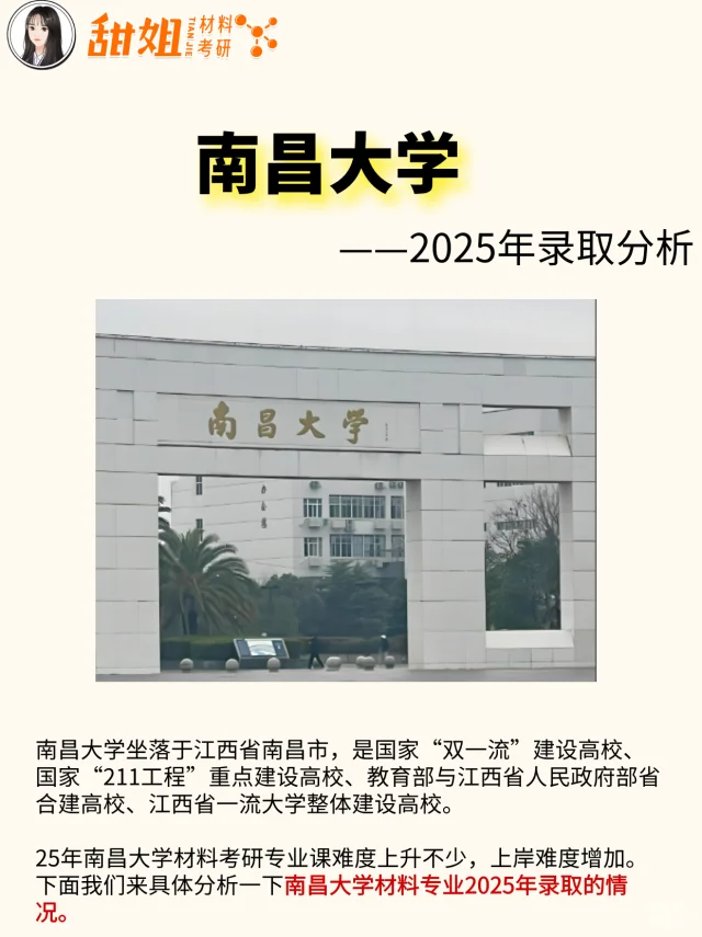26材料考研院校分析——南昌大学