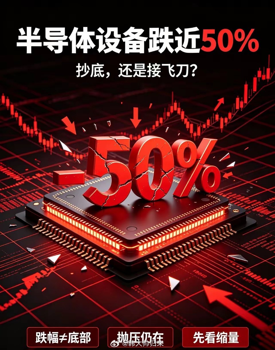 半导体设备大跌接近50%，现在能抄底吗？今天和大家聊聊半导体设备当前的盘面现状。
