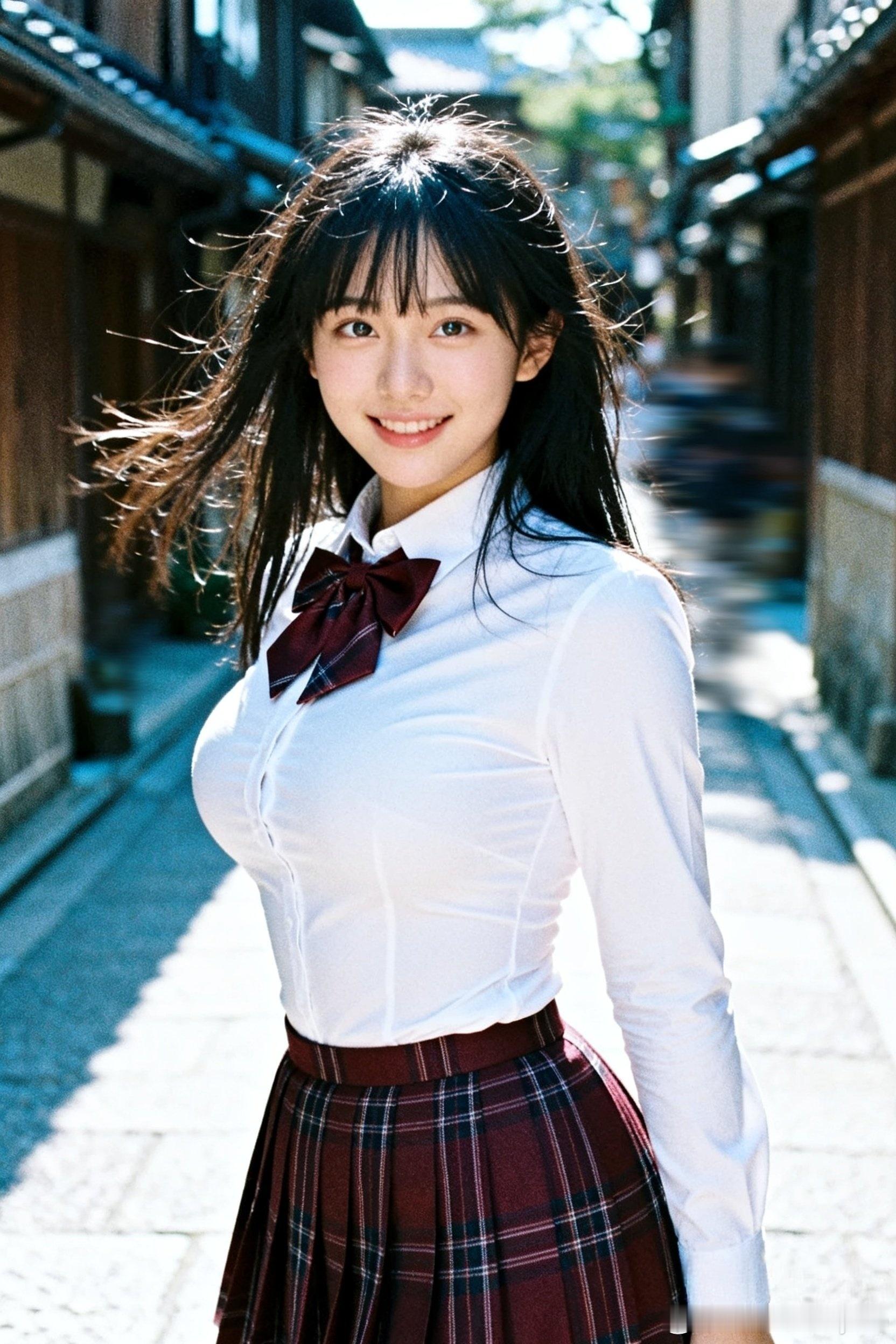 今天是阳光明媚的少女感，放学后一起走吗？我是多么急切的盼望着春天的到来啊！行摄漫