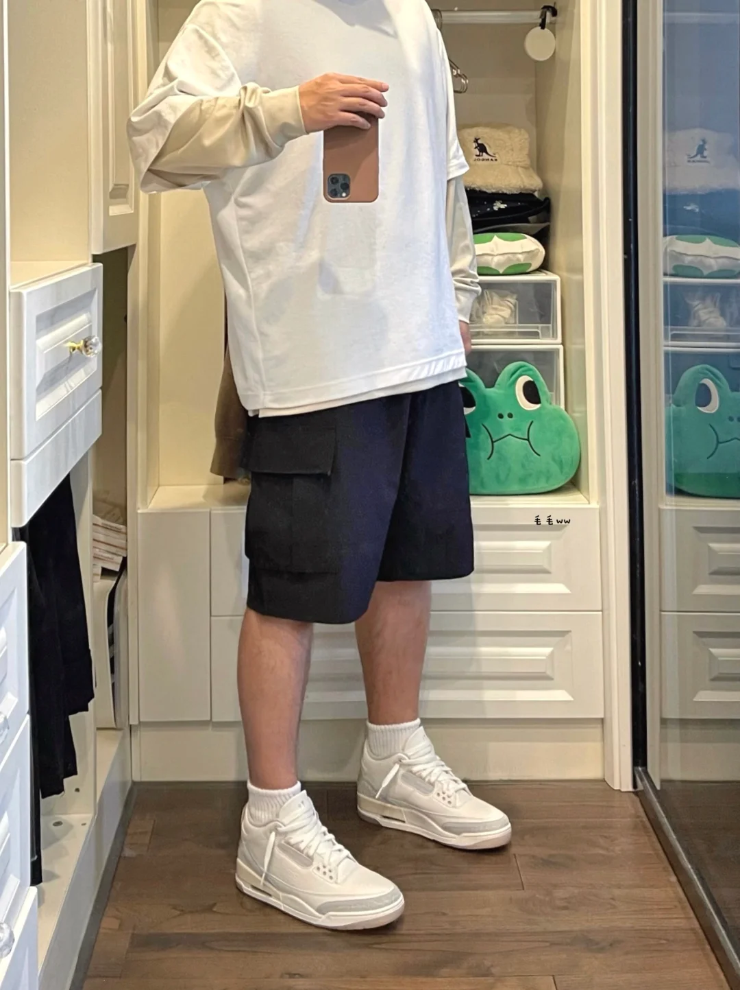 工装短裤｜小白鞋穿搭