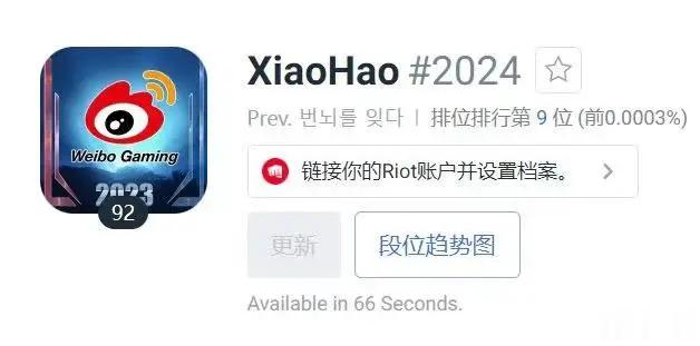 Xiaohao将自己韩服第九的大号头像更换为2023WBG图标看到clid的惩罚