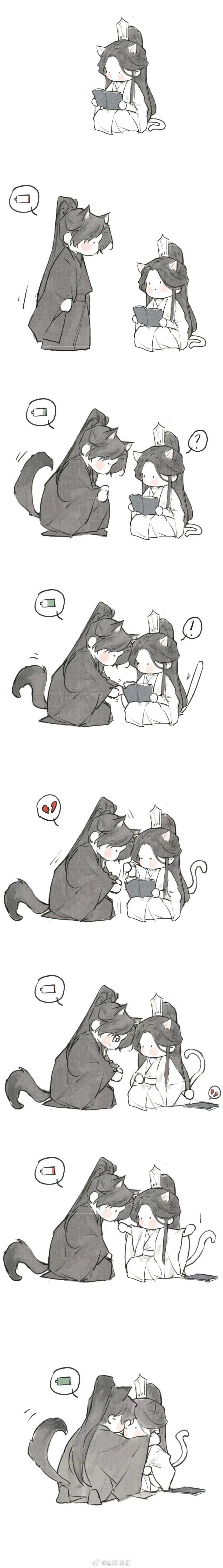二哈与他的白猫师尊 关于一个充电小剧场～好可爱Cr：墙头儿儿 
