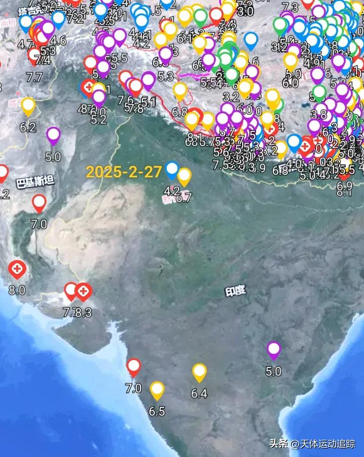 早上印度首都地震了，08时06分1在印度首都新德里附近突发4.2级地震，震源深度