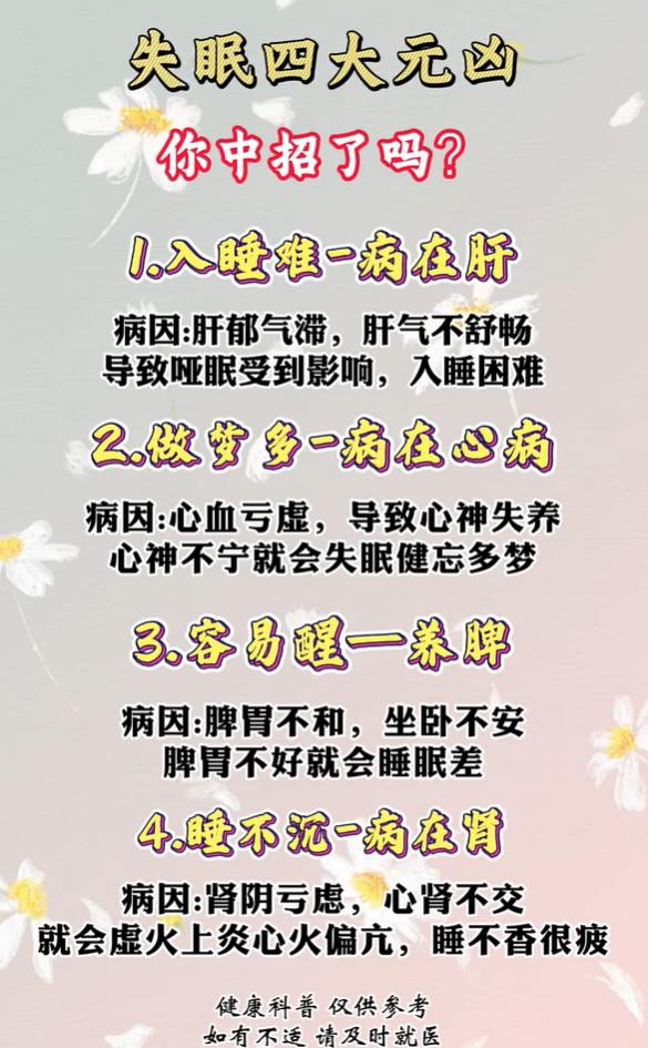 失眠的 4 种类型，分别对应什么原因？
