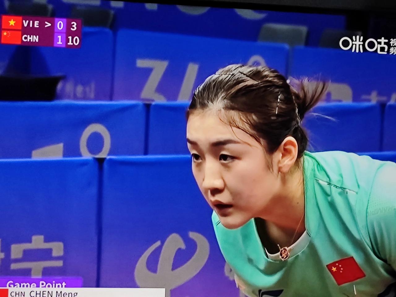 陈梦一出场就送给对手一个零蛋🥚
杭州亚运会女团1/4决赛:中国3-0越南
赛后