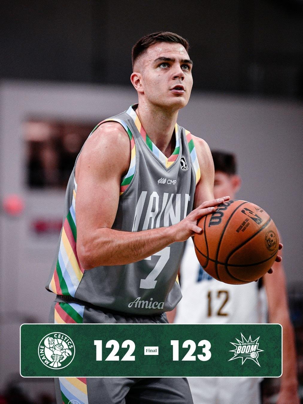 缅因州凯尔特人 122-123 …… 缅因州凯尔特人队主场负于诺布尔斯维尔爆炸队