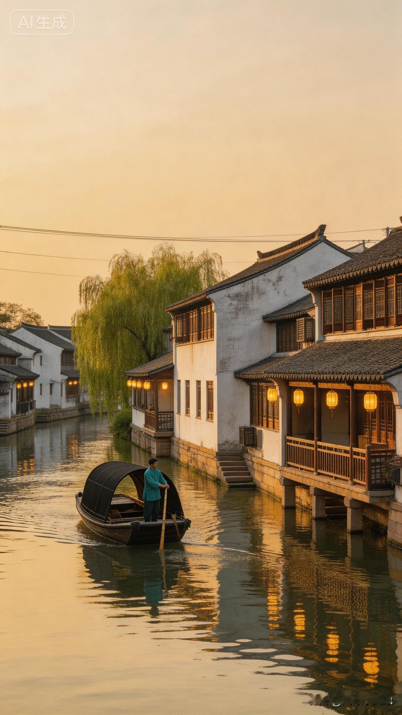 用一句诗形容苏州古宫闲地少，水巷小桥多。苏州的美，是粉墙黛瓦里的烟火，是小桥流水