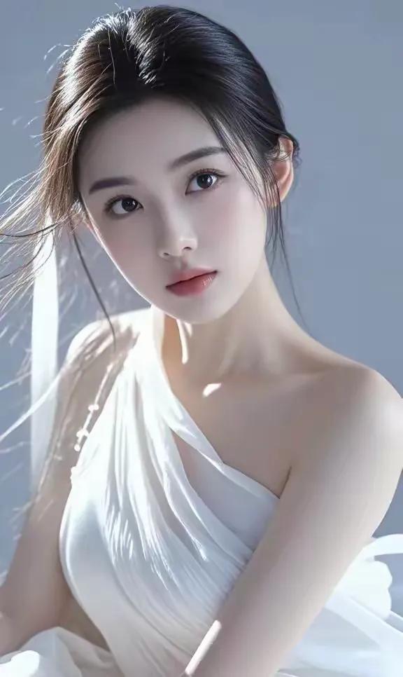 是令人瞩目的漂亮美人，双眸似星闪耀，唇如樱桃娇艳，肌肤胜雪，青丝如瀑。