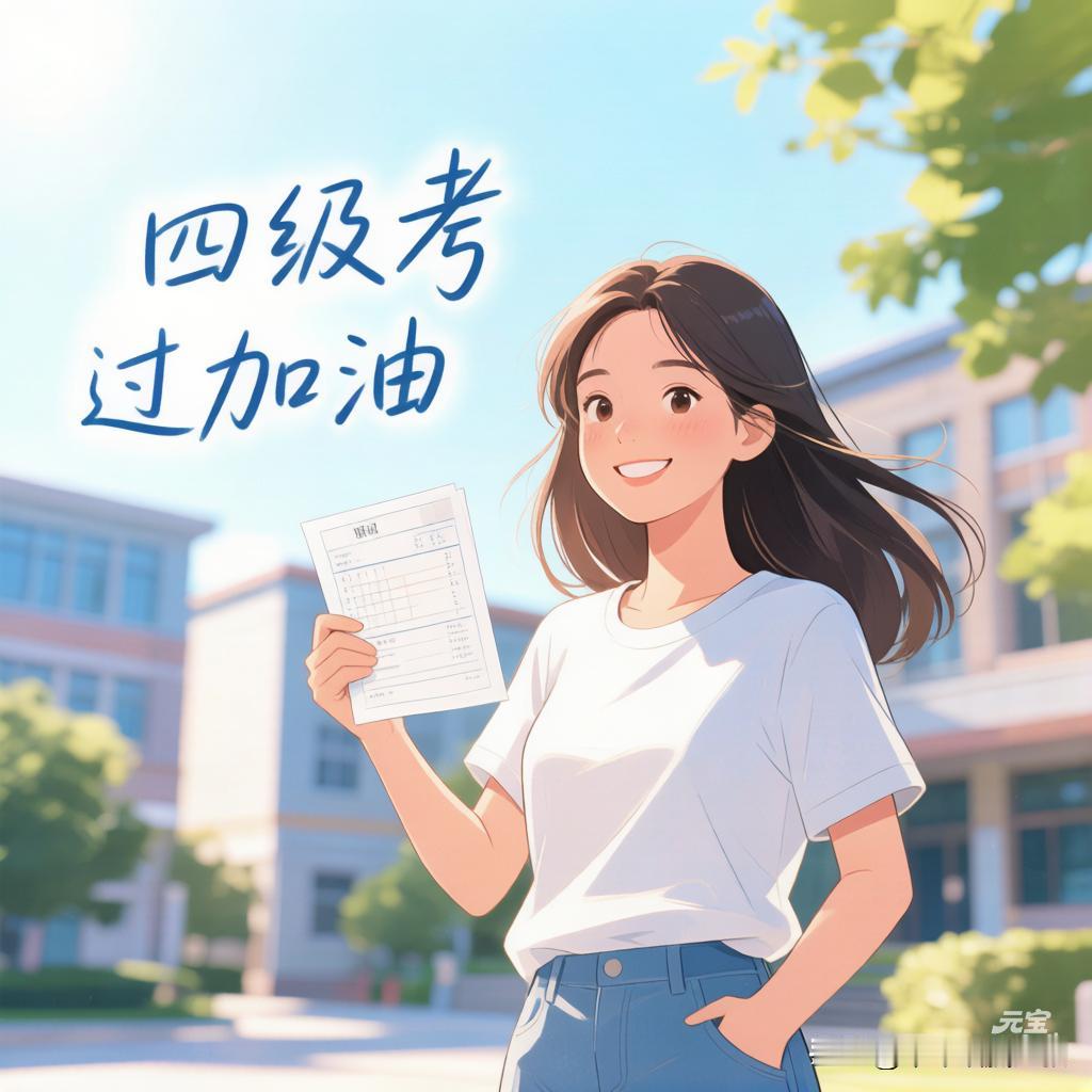 今天这日子可真不敢怠慢——我闺女二战英语四级！

说起来这孩子真有主意，大一上学