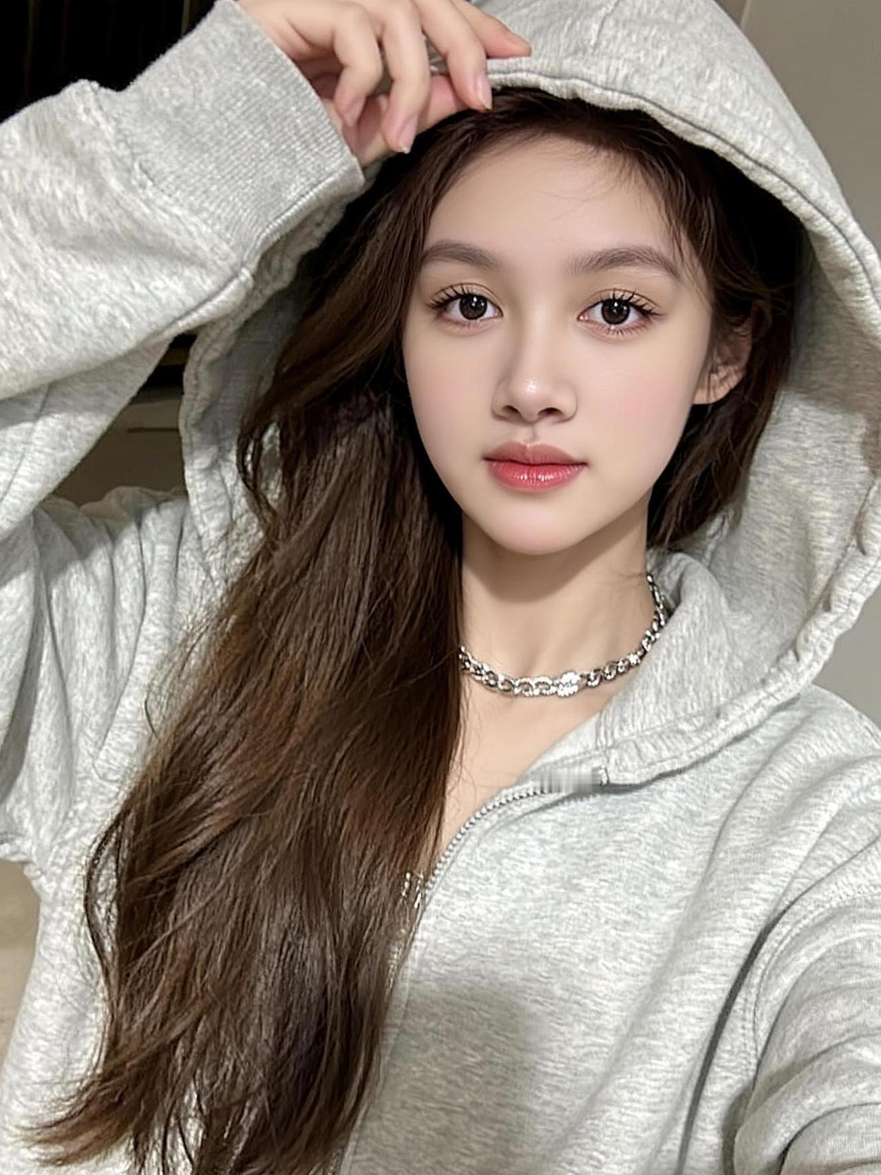 抖音ai创作 穿搭 卫衣 女孩正能量