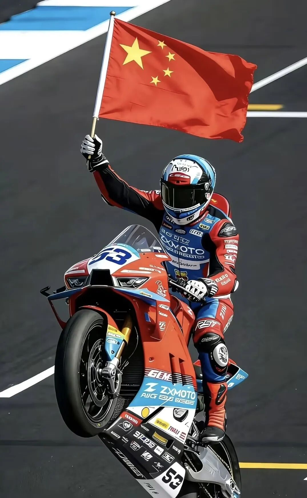3月28日，在世界超级摩托车锦标赛（WSBK）葡萄牙站的比赛中，张雪摩托车厂队车