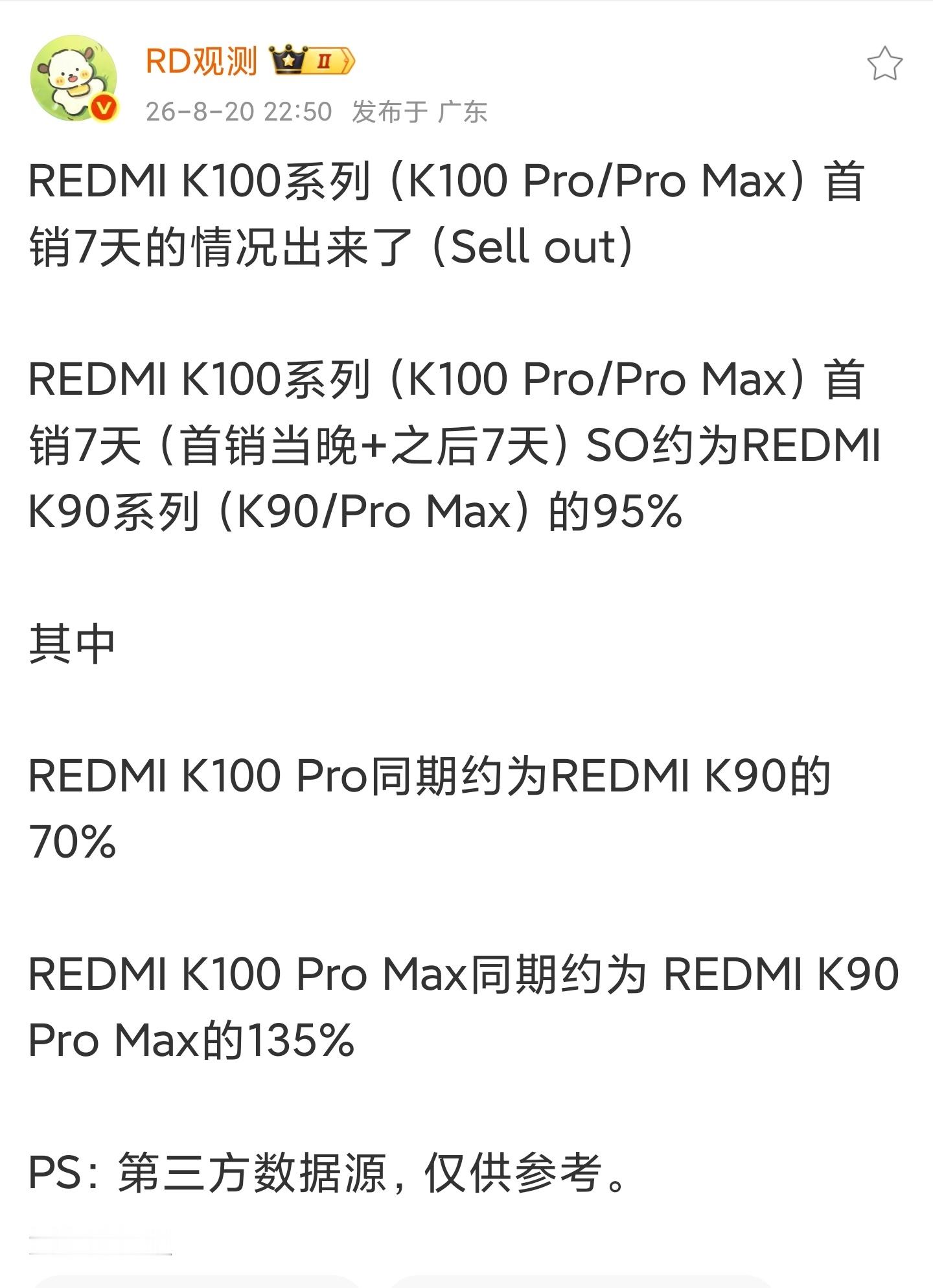 不管承不承认，REDMI K100Pro系列确实卖爆了！前面嘲讽冰冰的也不出来了