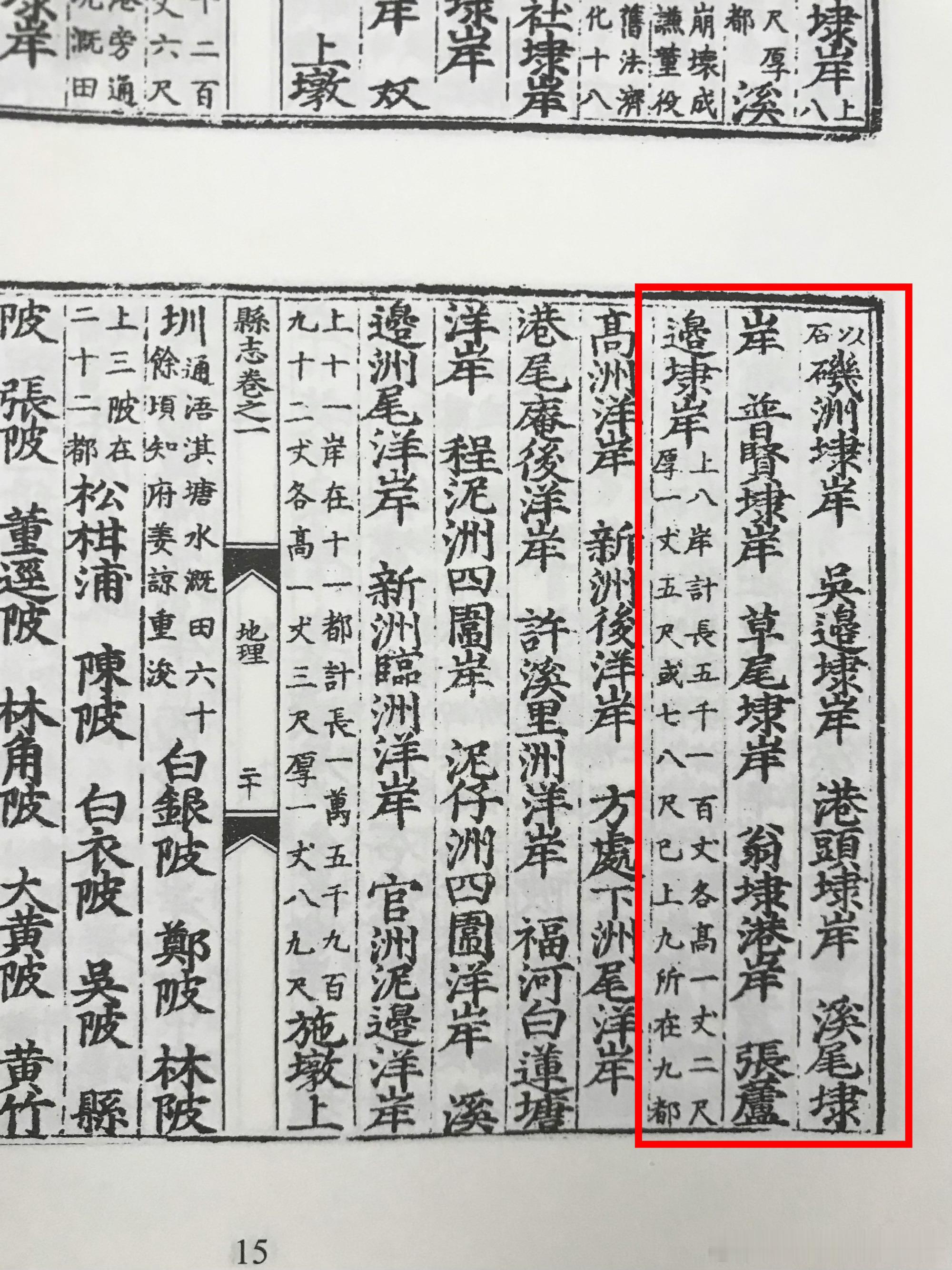 《漳州府志》，相同内容，不同页，不同写法。吴边埭岸——月边埭，这个搞清楚了，这个