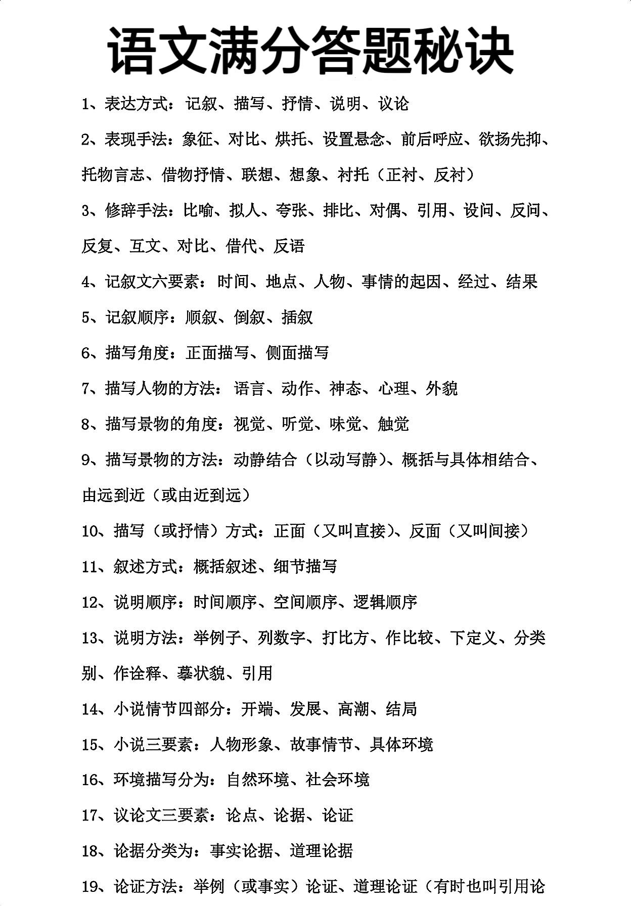 终于有人把语文满分答题秘诀悄悄讲清楚了