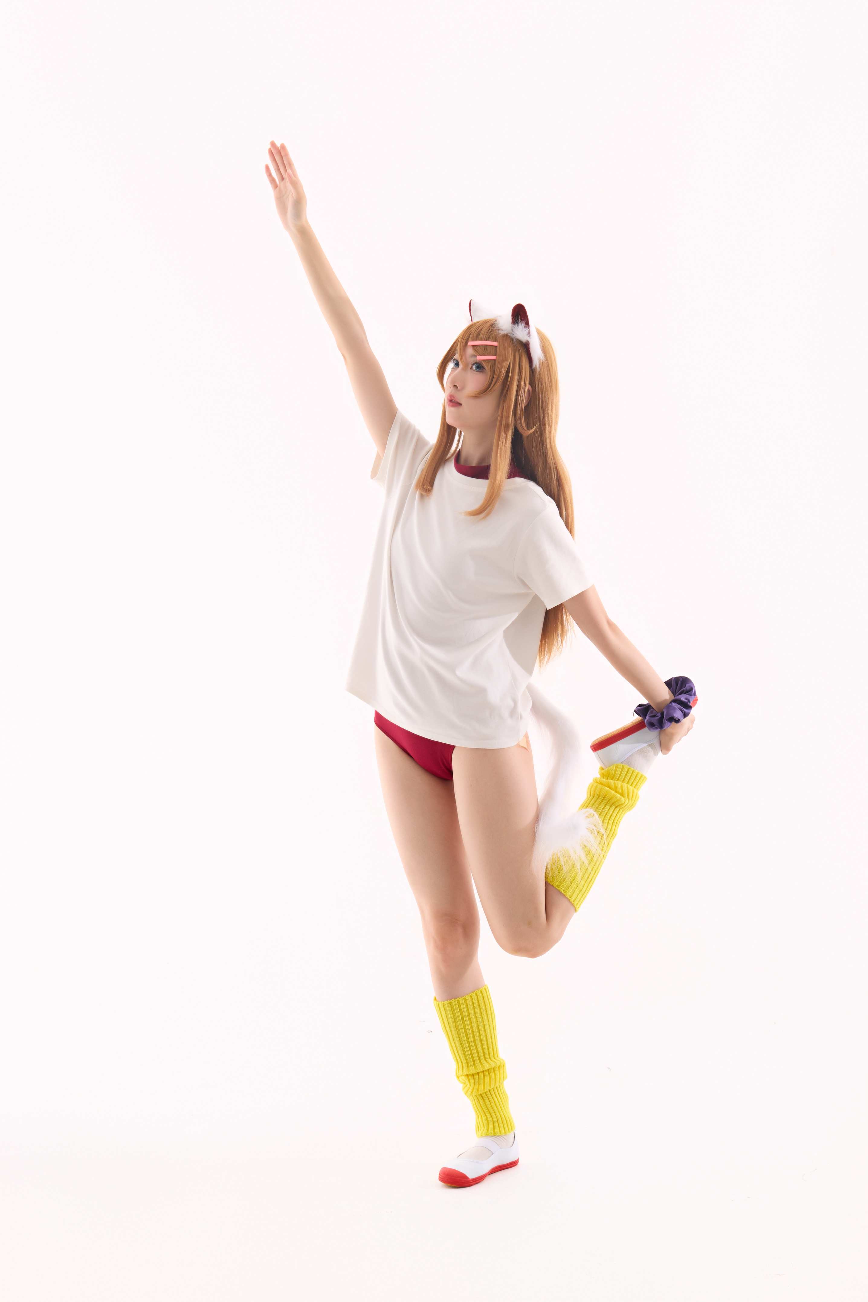 🐱体操服小猫高板桐乃cosplay 运动前要拉伸噢出镜拍摄cosplay高板桐