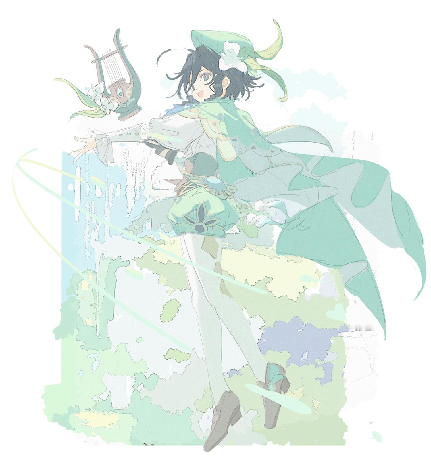 风的诗人cr:画师 ___munya___#原神##原神5.0版本##超话创作官