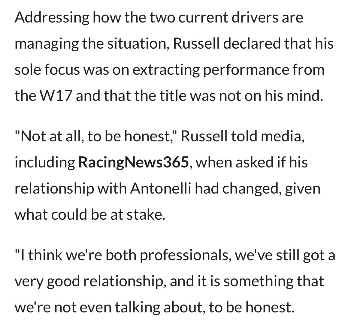 乔治拉塞尔 🩵 GR63消息速递 谈及两位（梅赛德斯）现任车手如何应对当下的局