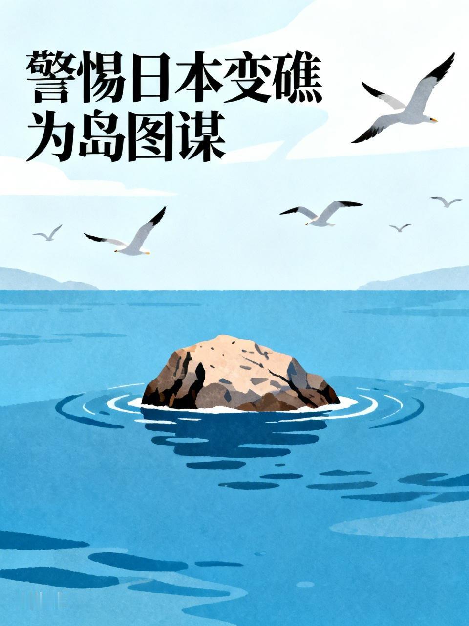 评论员：警惕日本变礁为岛图谋 日本这变礁为岛的图谋太可恶了！冲之鸟礁就是个连人类