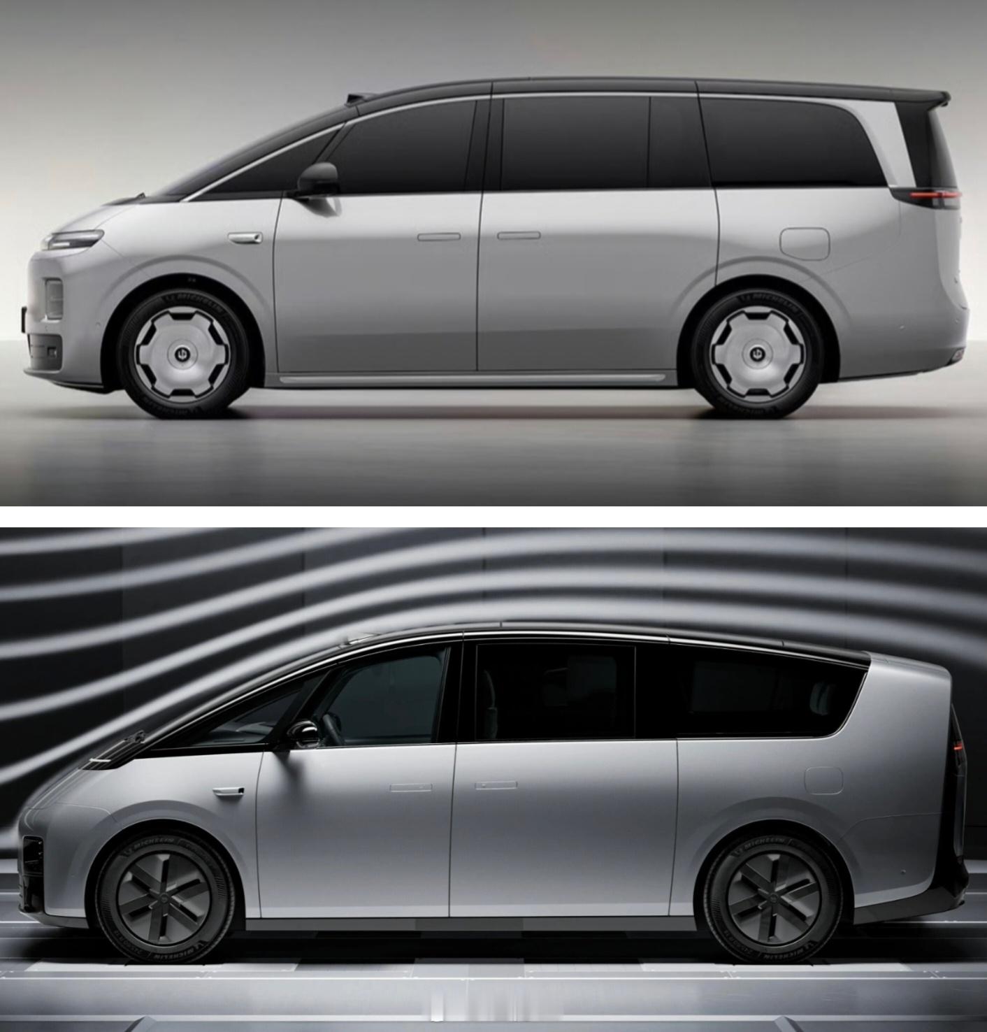 D99和MEGA的侧面造型对比，区别还是挺大的零跑d99理想mega 补充：加上