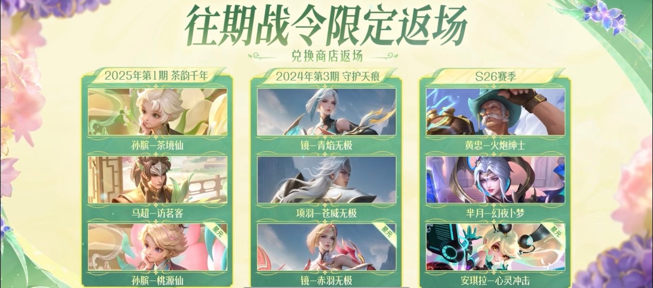 王者荣耀王者荣耀王者S44赛季战令皮肤 王者荣耀S44往期战令返场 